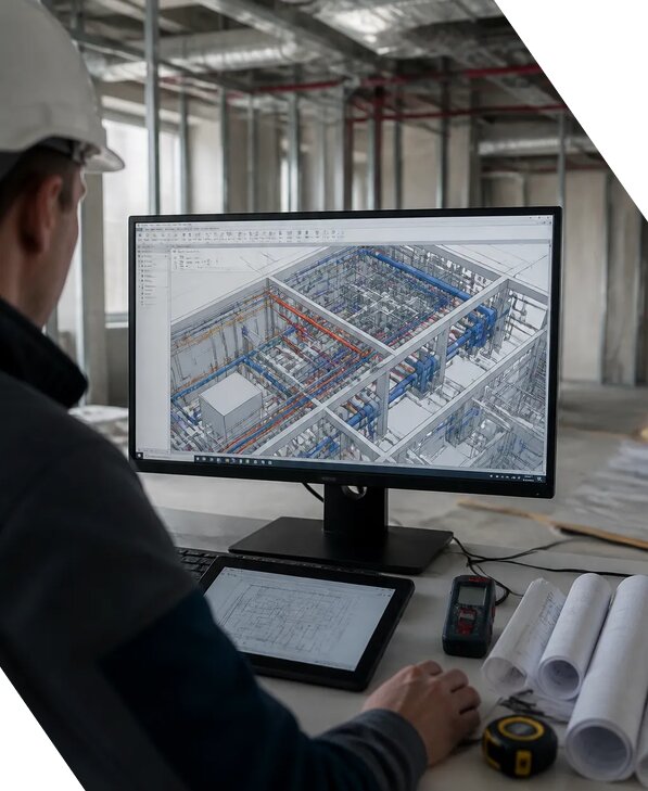 Создание BIM модели инженерных сетей для объектов в Инте